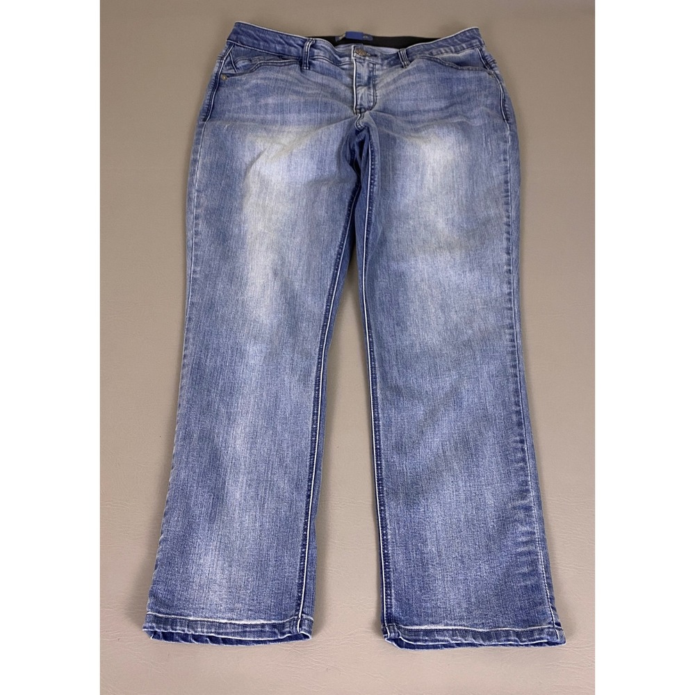 Democracy Ab'solution Jeans Womens Size 14 Blue Straight Leg Medium Wash Stretch